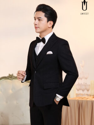 Vest Nam Đen Phẩy Gile Nơ