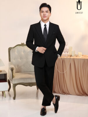 Vest Nam Đen Xương Cá Khóa