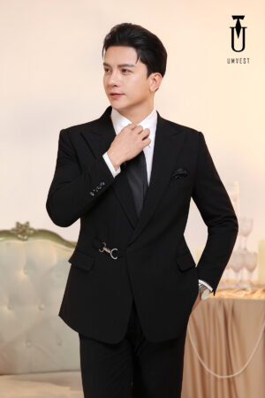 Vest Nam Đen Xương Cá Khóa