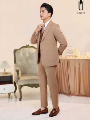 Vest Nam Nâu Phối Gile