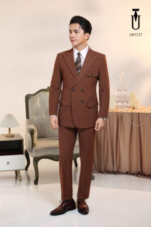 Vest Nam Nâu Đậm 6 Cúc