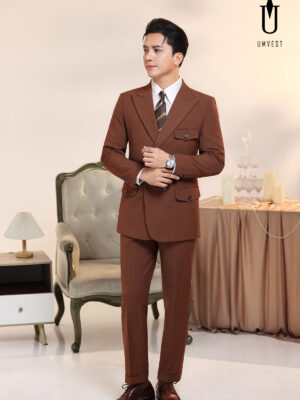 Vest Nam Nâu Đậm 6 Cúc