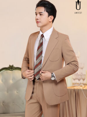 Vest Nam Nâu Nhạt