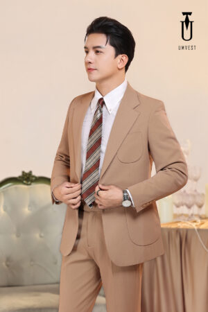 Vest Nam Nâu Nhạt
