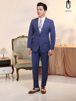 Vest Nam Sọc Xanh Dương