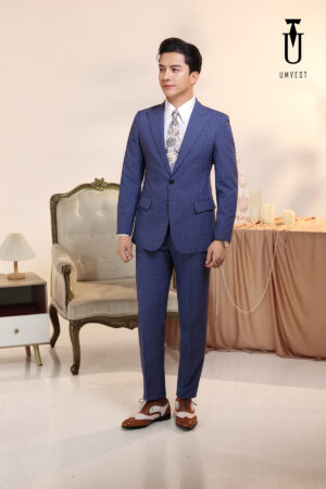 Vest Nam Sọc Xanh Dương