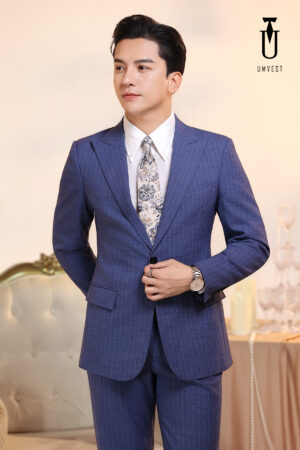 Vest Nam Sọc Xanh Dương