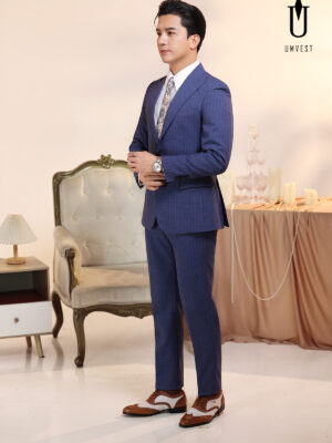 Vest Nam Sọc Xanh Dương