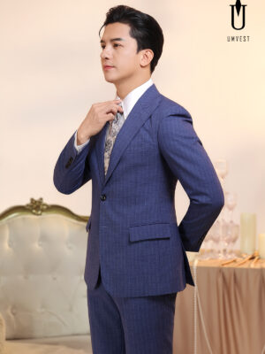 Vest Nam Sọc Xanh Dương