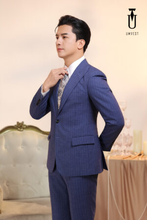 Vest Nam Sọc Xanh Dương