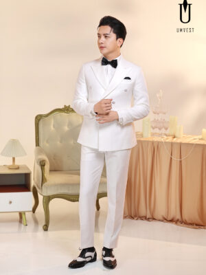 Vest Nam Trắng 6 Cúc