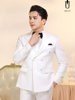 Vest Nam Trắng 6 Cúc