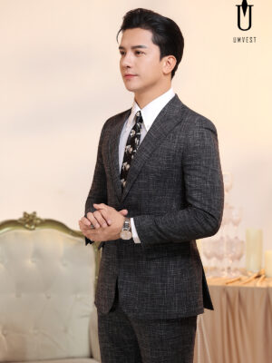 Vest Nam Trắng Đen Xước