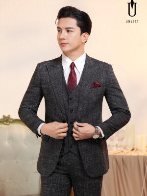 Vest Nam Trắng Đen Xước Gile