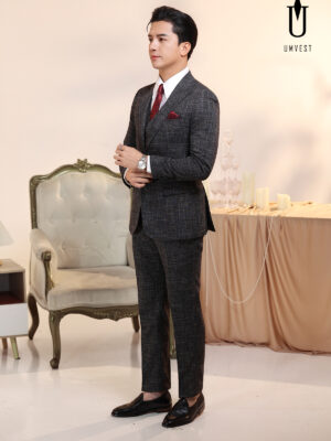 Vest Nam Trắng Đen Xước Gile