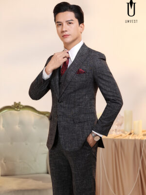 Vest Nam Trắng Đen Xước Gile