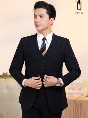 Vest Nam Xanh Đen Caro Gile