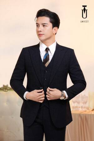 Vest Nam Xanh Đen Caro Gile