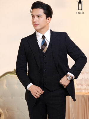 Vest Nam Xanh Đen Caro Gile