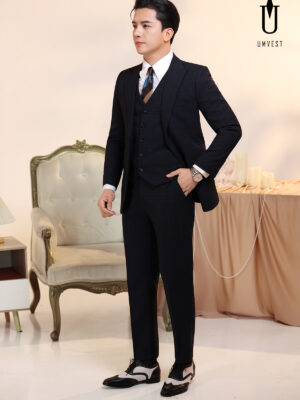 Vest Nam Xanh Đen Caro Gile