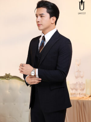 Vest Nam Xanh Đen Caro Gile