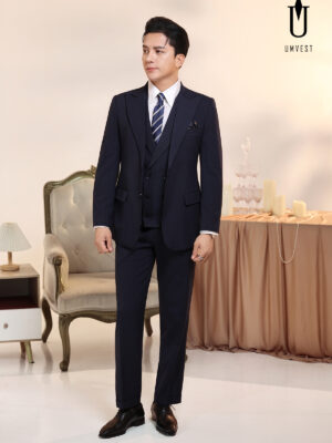 Vest Xanh Đen Vải Xương Cá Gile