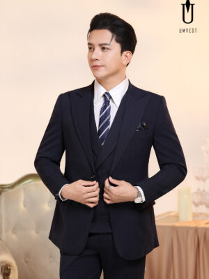 Vest Xanh Đen Vải Xương Cá Gile