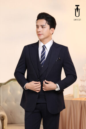 Vest Xanh Đen Vải Xương Cá Gile