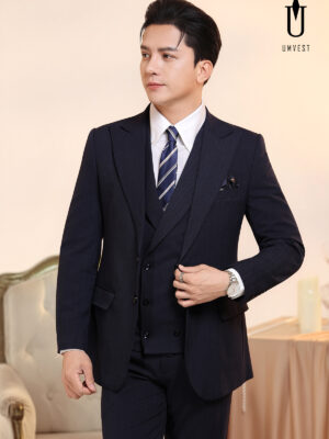 Vest Xanh Đen Vải Xương Cá Gile