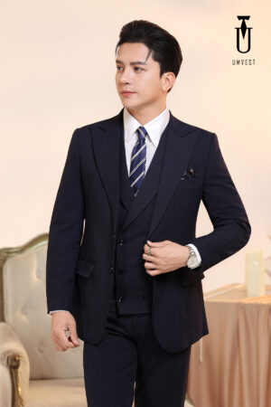 Vest Xanh Đen Vải Xương Cá Gile
