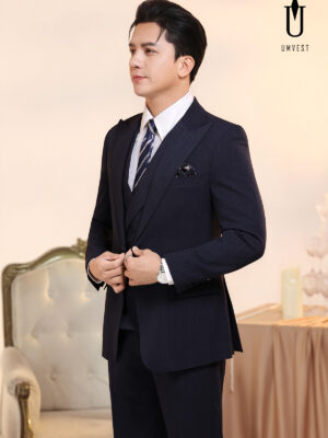 Vest Xanh Đen Vải Xương Cá Gile