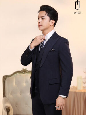 Vest Xanh Đen Vải Xương Cá Gile