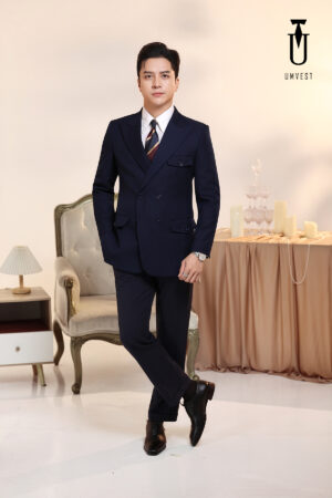 Vest Nam Xanh Navy 6 Cúc Nắp Gài