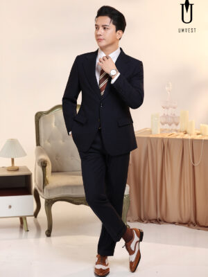 Vest Nam Xanh Navy Nhũ Ve