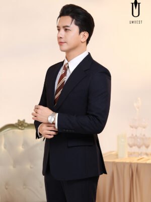 Vest Nam Xanh Navy Nhũ Ve