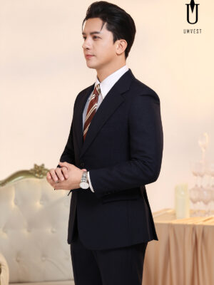 Vest Nam Xanh Navy Nhũ Ve