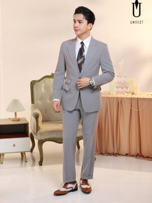 Vest Xám Nhạt Xương Cá