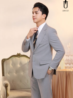 Vest Xám Nhạt Xương Cá