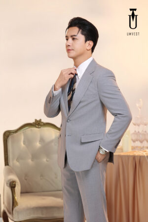 Vest Xám Nhạt Xương Cá