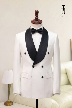 Thuê Tuxedo Trắng Ve Sam Đen