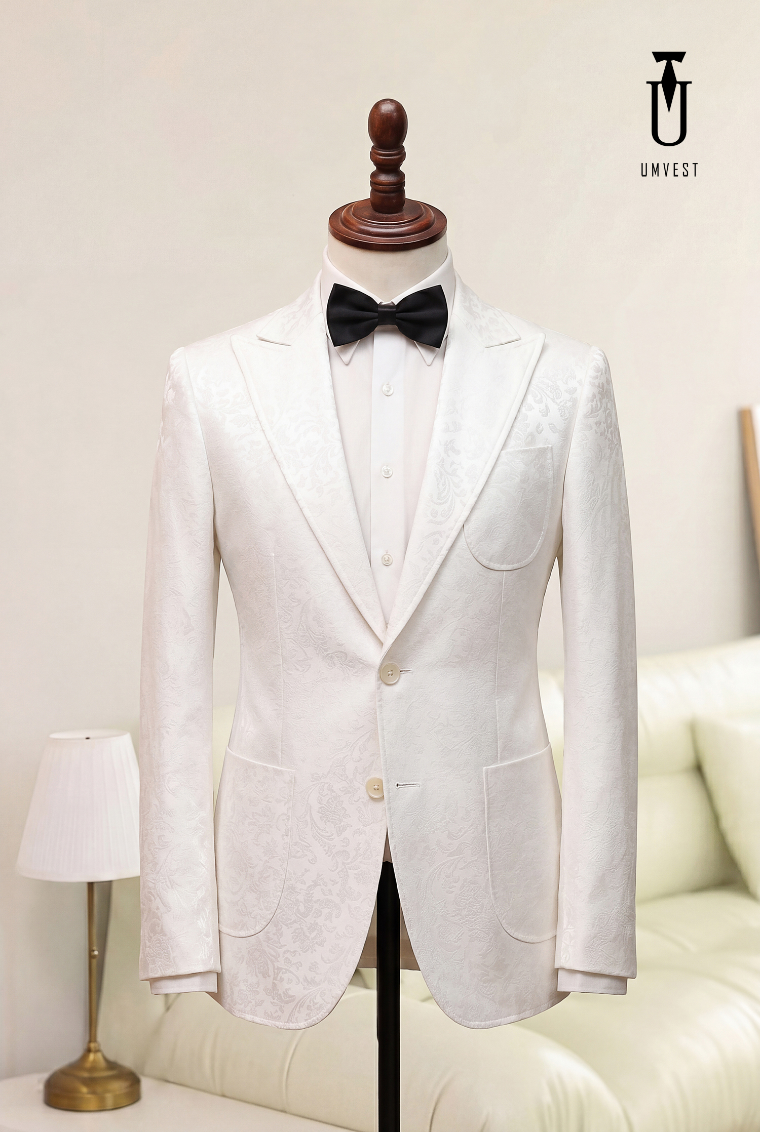 BỘ VEST NAM MÀU TRẮNG GẤM (1)
