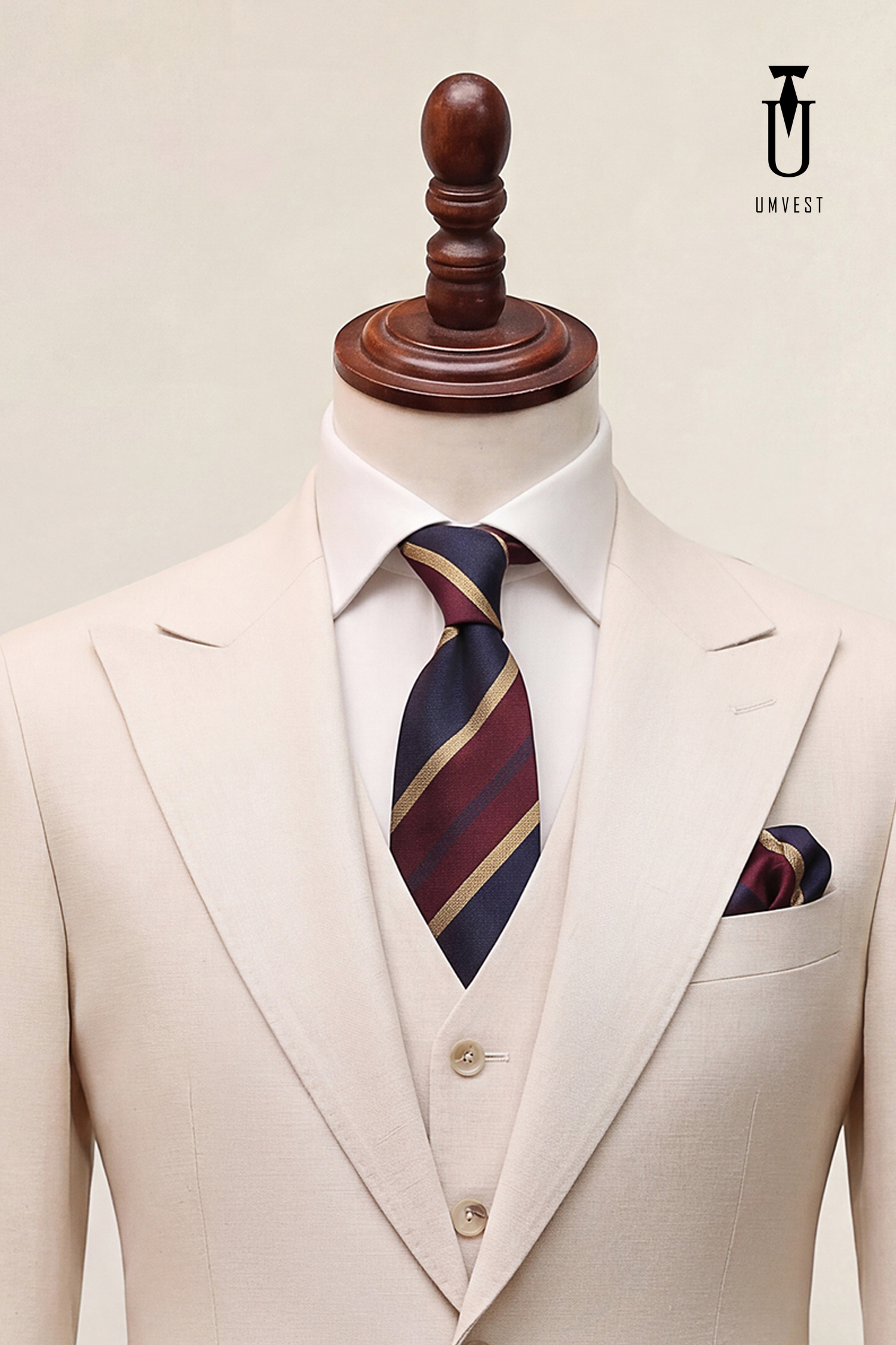 BỘ VEST NAM MÀU TRẮNG KEM XƯỚC GHILE (2)