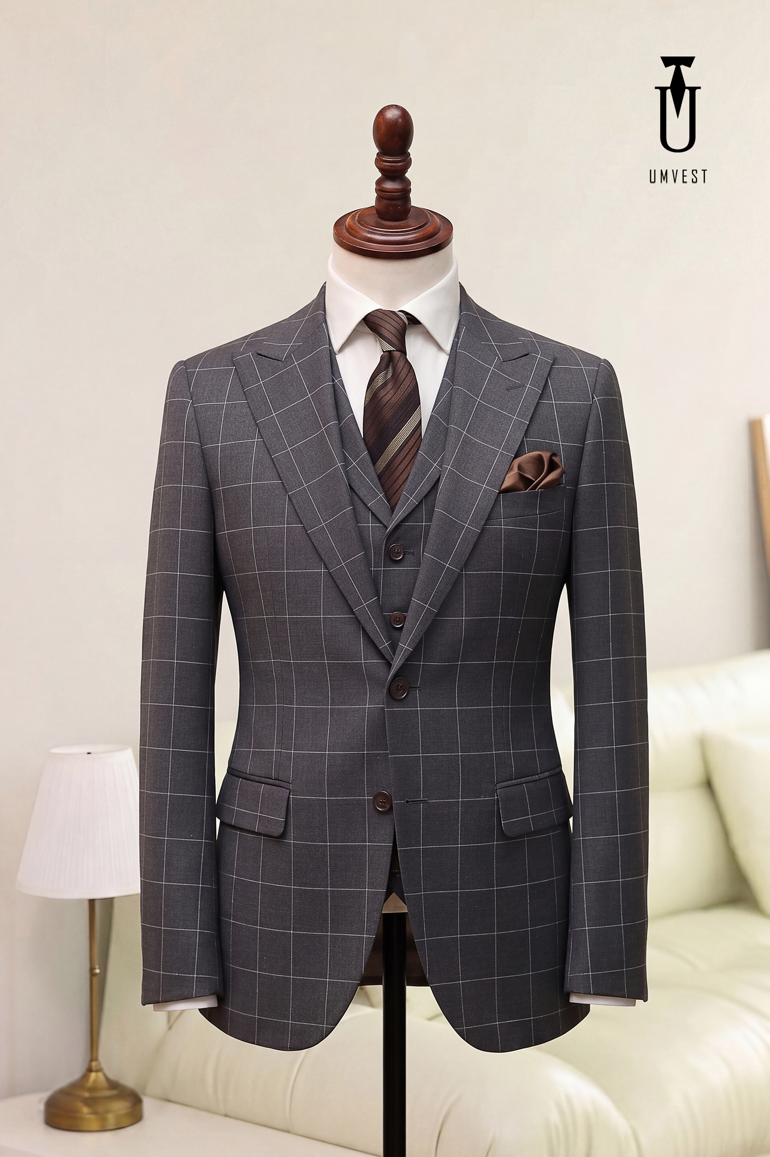 BỘ VEST NAM MÀU XÁM 191 GHILE TK (1)