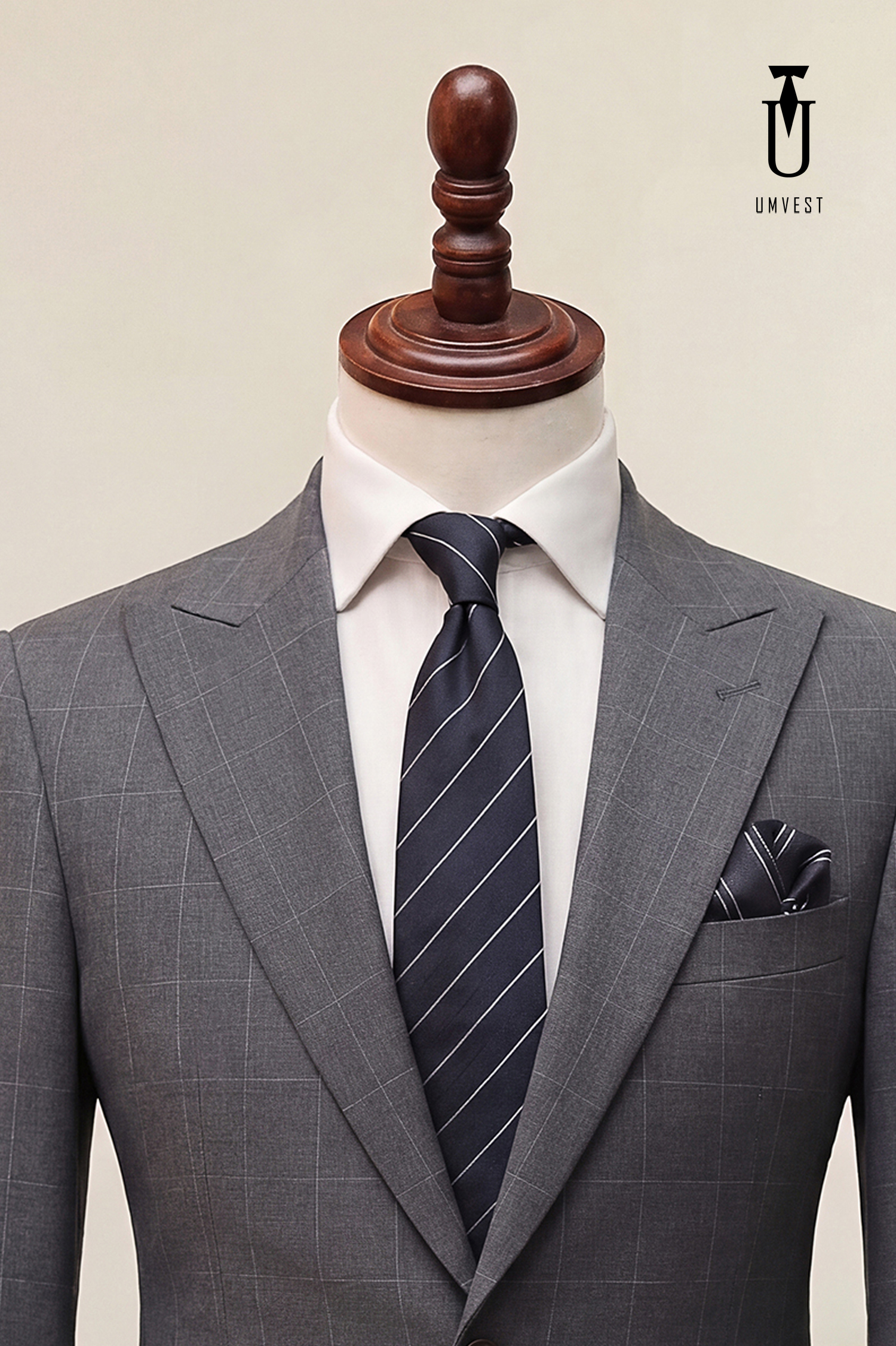 BỘ VEST NAM MÀU XÁM CARO GIÃN (2)