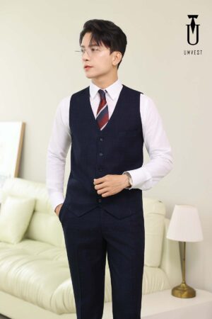 Áo Gile Xanh Navy Caro