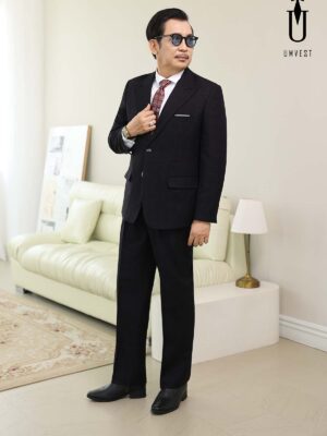 Vest Ông Sui Đen Sọc