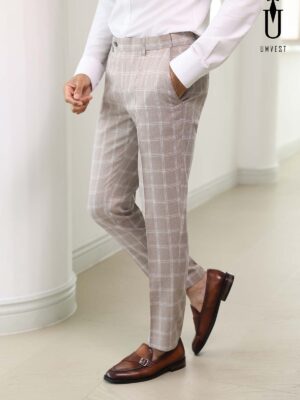 Quần Tây Nâu Sọc Trắng