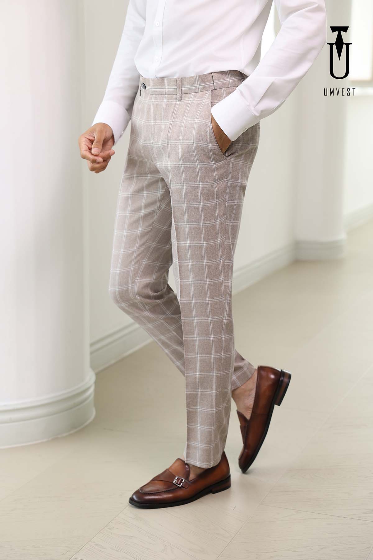 Quần Tây Nâu Sọc Trắng Quần Tây Nâu Sọc Trắng