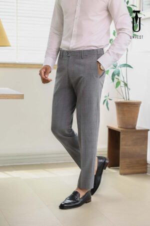 Quần Tây Xám Nhạt Caro