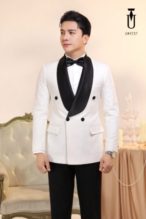 Tuxedo Trắng Ve Sam Đen